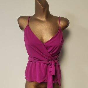 Express Magenta Wrap Top